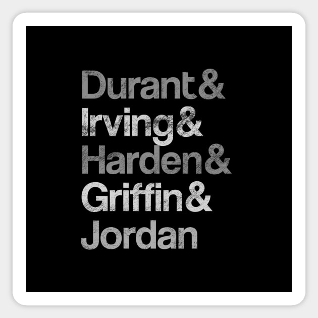 Brooklyn Nets All Star team Durant, Irving, Harden & Griffin Sticker by BooTeeQue